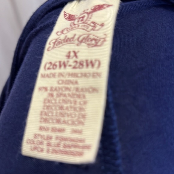 Faded Glory laddies plus size royal sapphire short sleeve shirt with rhinestones - Picture 6 of 6